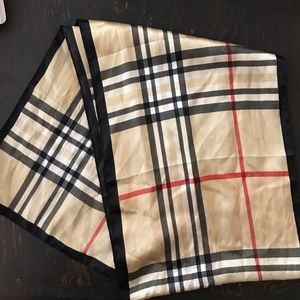 Burberry look alike faux silk scarf